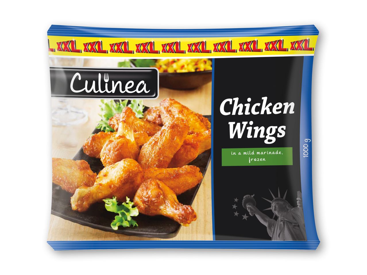Culinea frosne kyllingevinger i mild marinade.