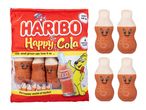 Red plush bag of cola bottle toys, with four individual cola bottle plush toys.