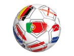 Football with flags of Germany, Portugal, Croatia, and other European countries, size 5.