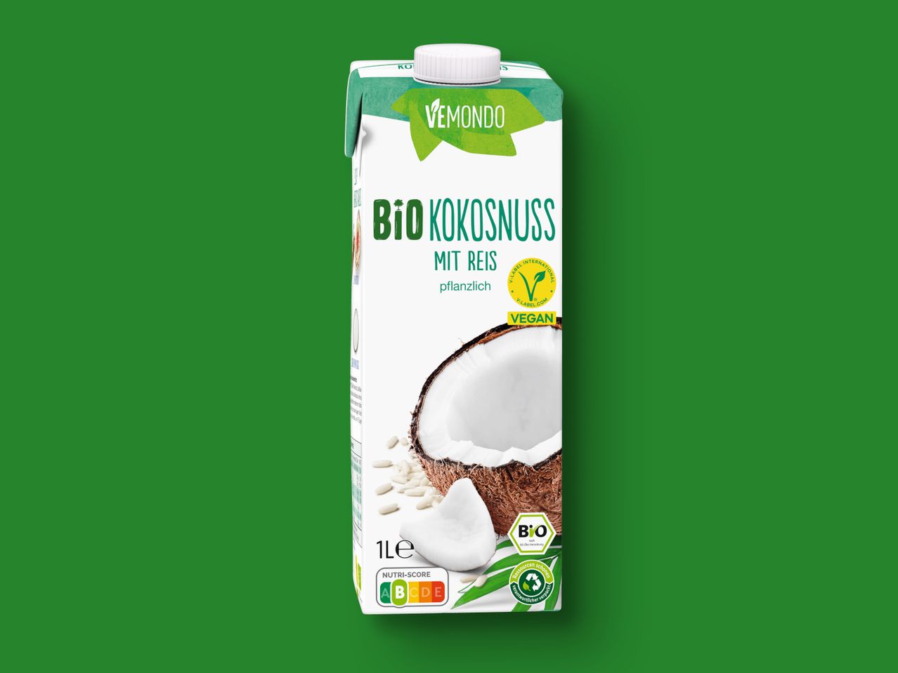 Vemondo Bio Kokosnussdrink mit Reis, vegan.