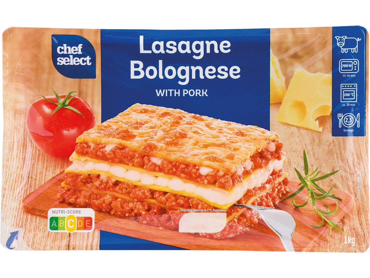 Chef Select Lasagne Bolognese med fläsk, 1 kg.