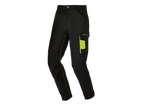 Calças de trabalho pretas Parkside® com detalhes e bolsos em verde néon.