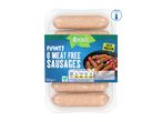 Pack of 6 chilled plant-based sausages, high in protein, with nutritional information and serving suggestion.