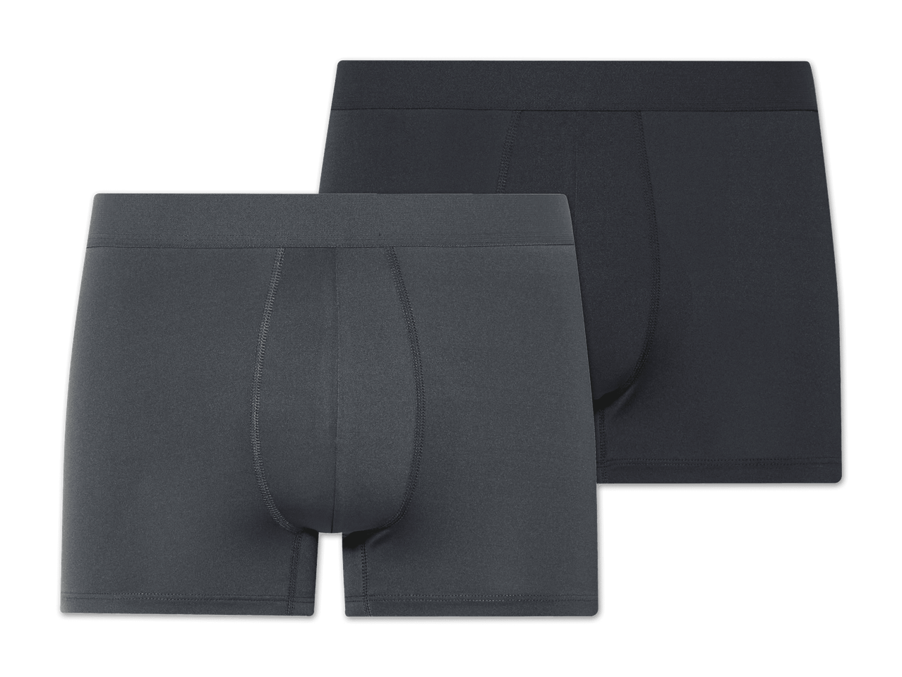Zwei Paar schwarze Herren-Boxershorts.