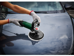 PARKSIDE® 1200W Electric Polisher used on a car hood.