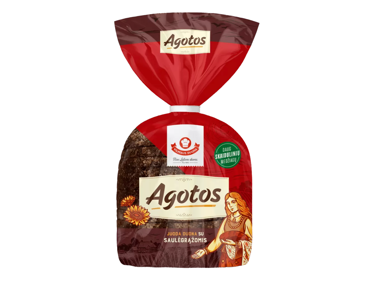 Agotos ruginė duona su saulėgrąžomis.