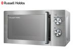 Stainless steel microwave oven with power and time dials