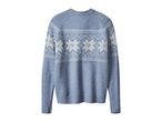 Light blue women's knit sweater with a white Nordic pattern