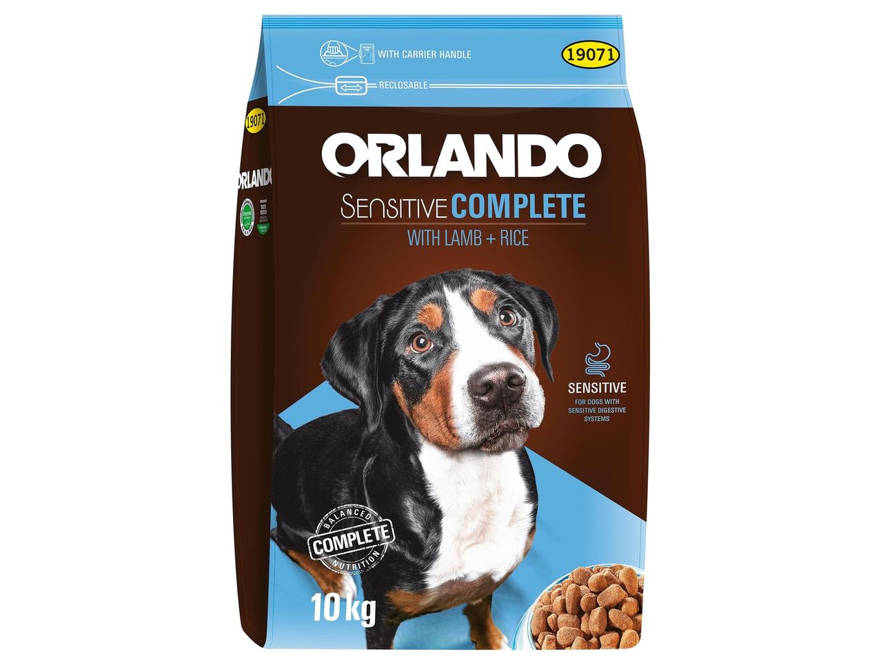 Orlando Sensitive Complete kutyaeledel bárány és rizzsel, 10 kg.