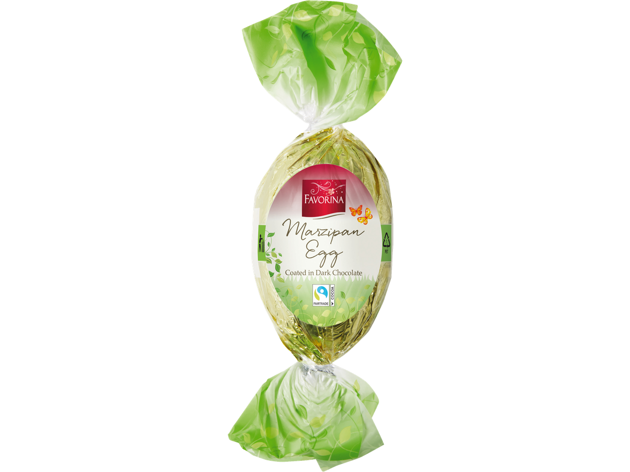 Favorina marsipaani muna, kaetud tume šokolaadiga.