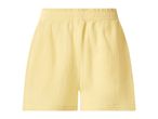 Yellow crinkled cotton shorts with an elasticated waist