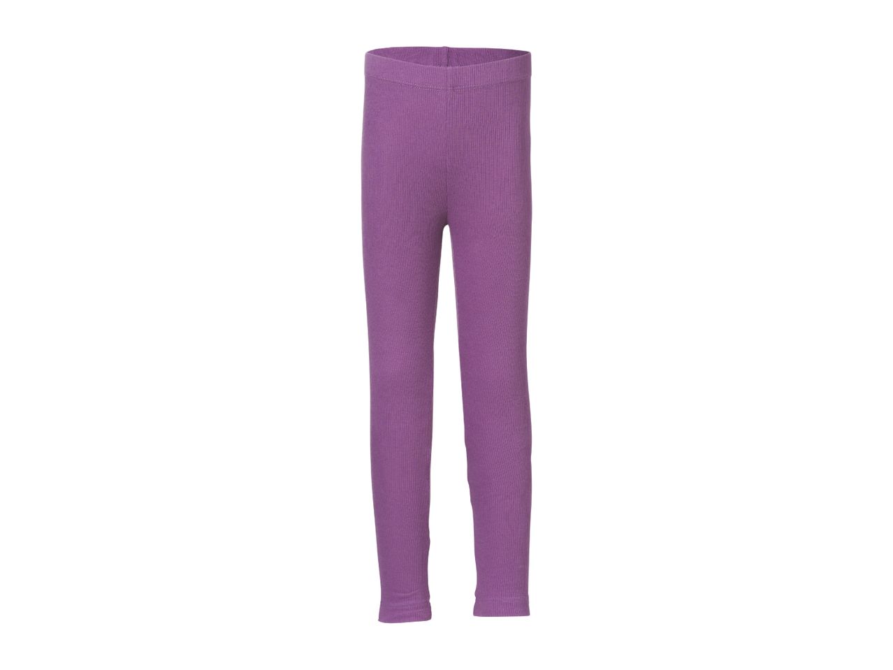 Purple ribbed leggings for children