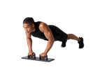 Homem a fazer flexões numa prancha de flexões Crivit.