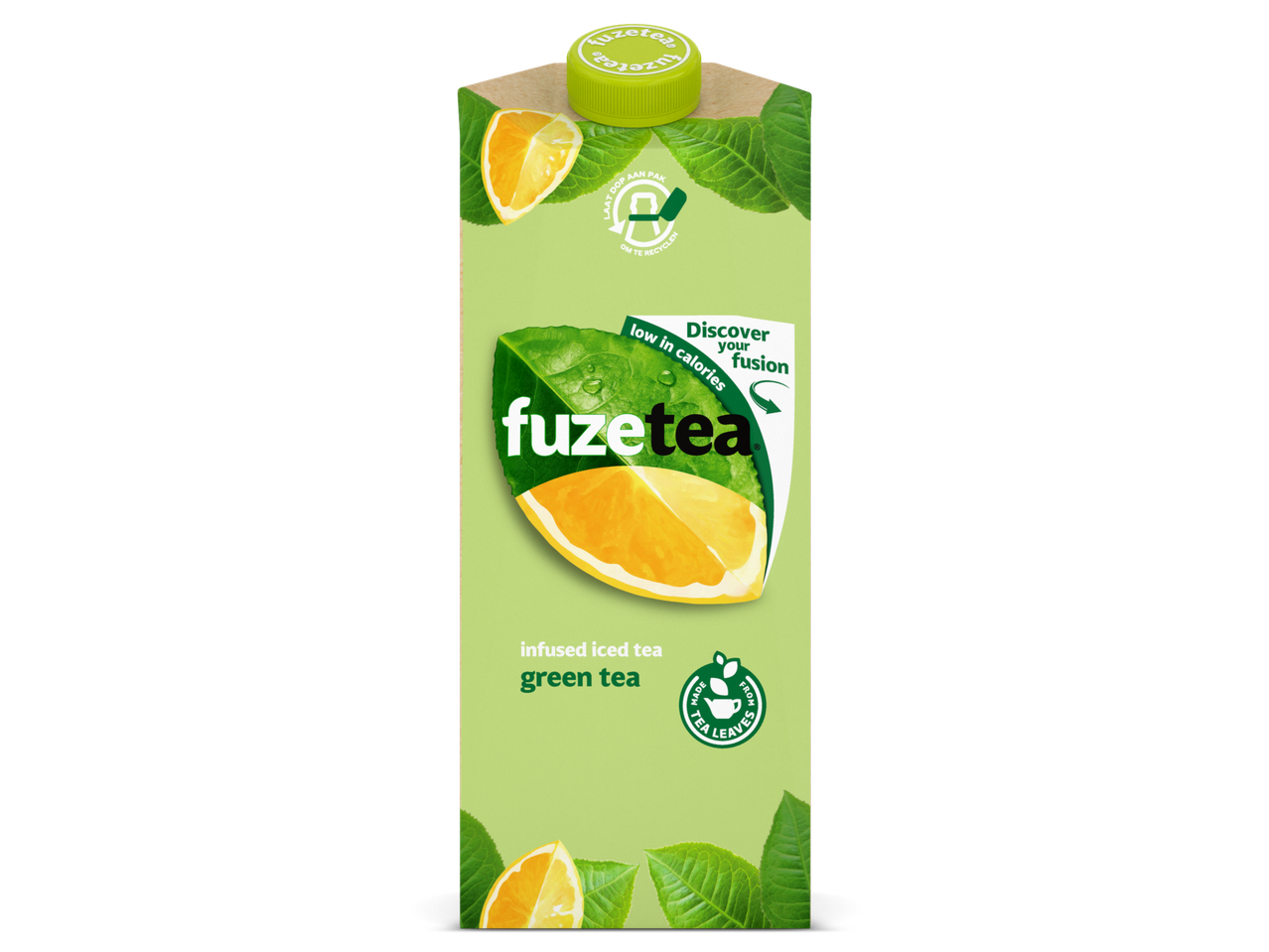 Fuzetea: groene thee ijsthee met citroen.