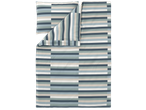 Livarno Microfibre Satin Bedlinen with a striped pattern in blue, grey, and beige.
