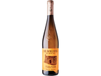 Garrafa de vinho Muralhas de Monção Vinho Verde com um arco de pedra no rótulo.