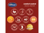 Silentnight electric blanket with features like low running cost, fast heat-up, and safety.