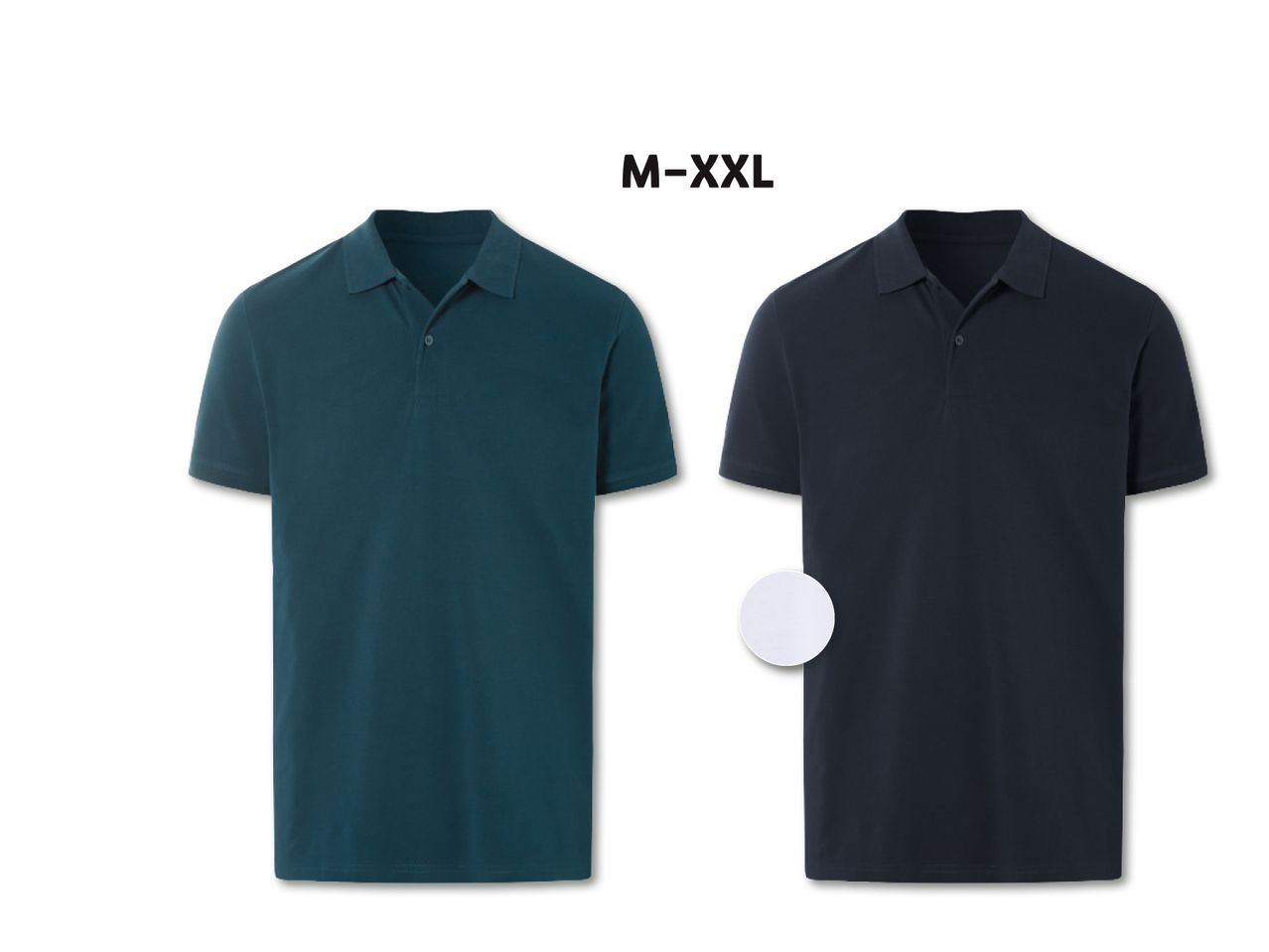 Divi vīriešu polo krekli tumši zili un zaļi, izmērs M-XXL.