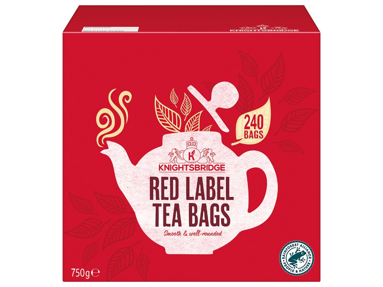 240 Knightsbridge Red Label tea bags: smooth and well-rounded tea.
