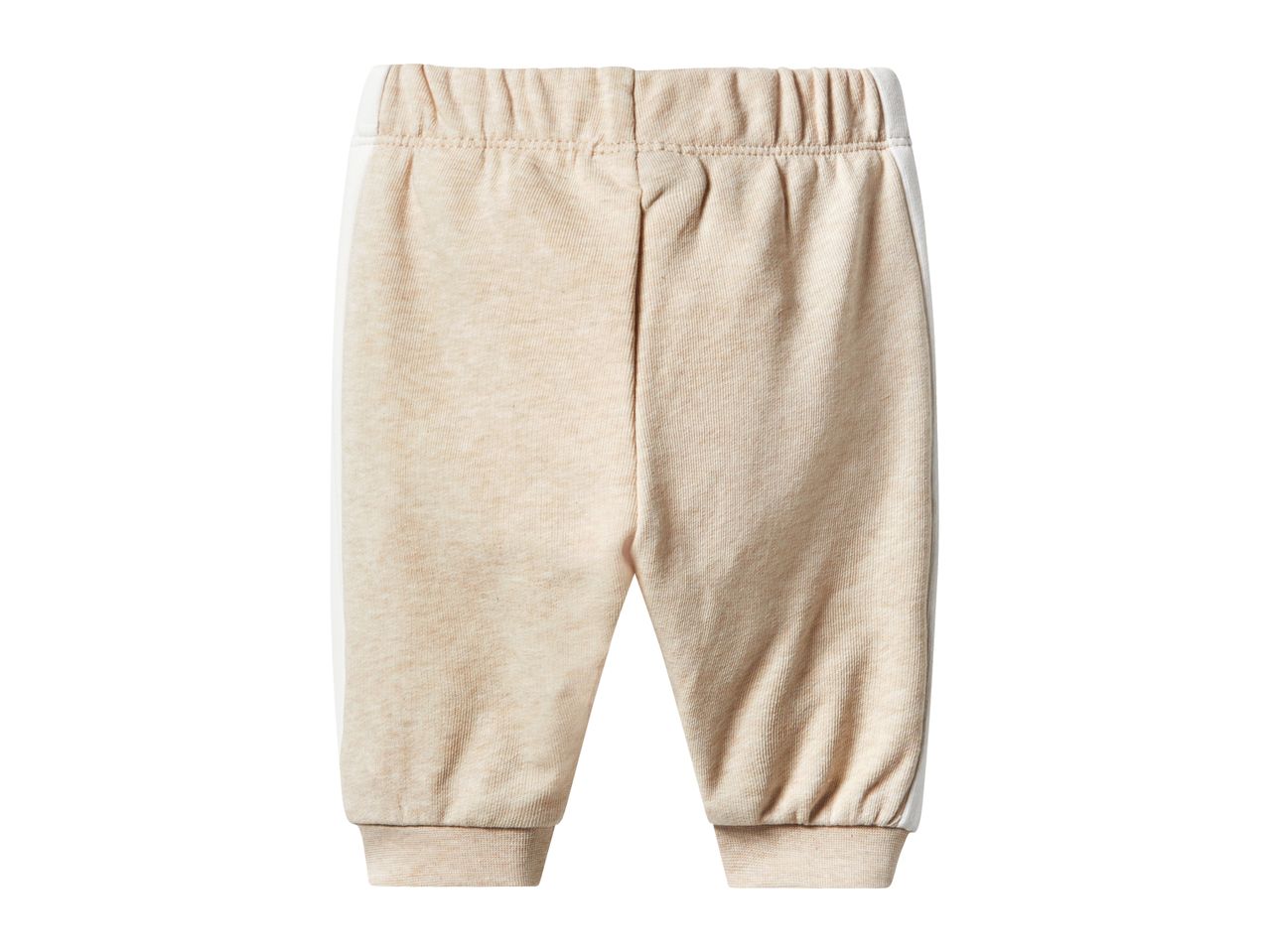 Beige baby sweatpants with white side stripes