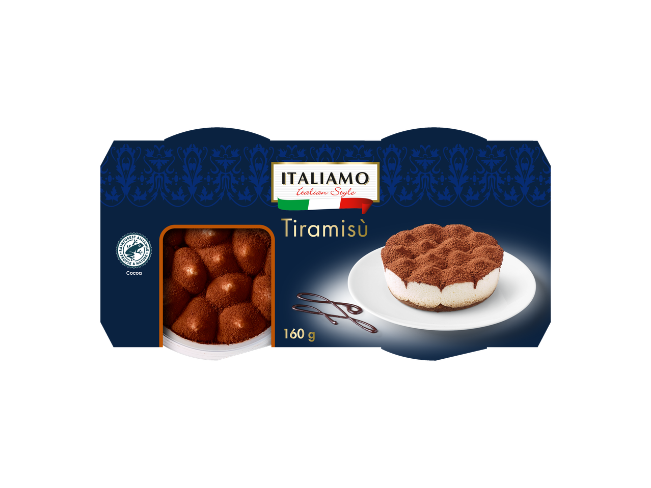 ITALIAMO Tiramisù, 160g, italiensk stil.