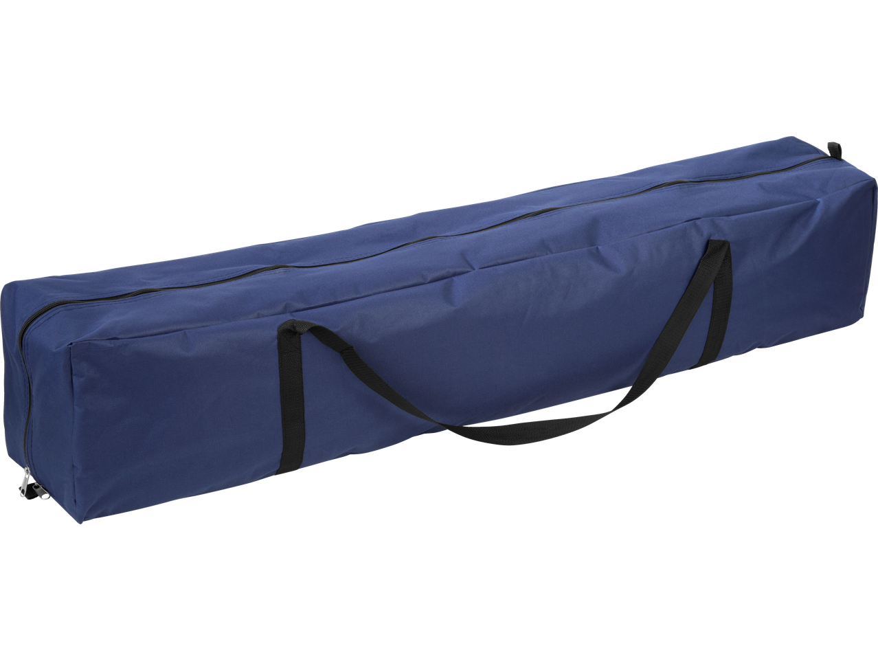 Plava torba za nošenje sa rajsferšlusom i ručkom.