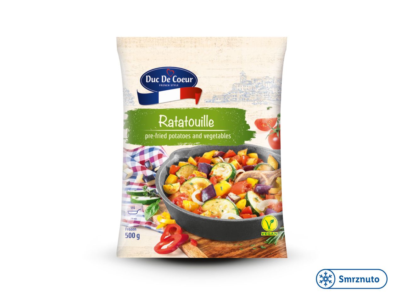 Smrznuta ratatouille Duc De Coeur, 500g, vegansko jelo od krumpira i povrća.