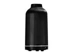 Black ribbed ceramic aroma diffuser with timer buttons on a white background