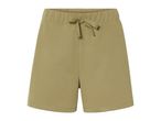Khaki drawstring shorts.