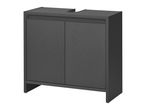 A dark gray bathroom Under Sink Storage Unit with two doors and a cutout sink.