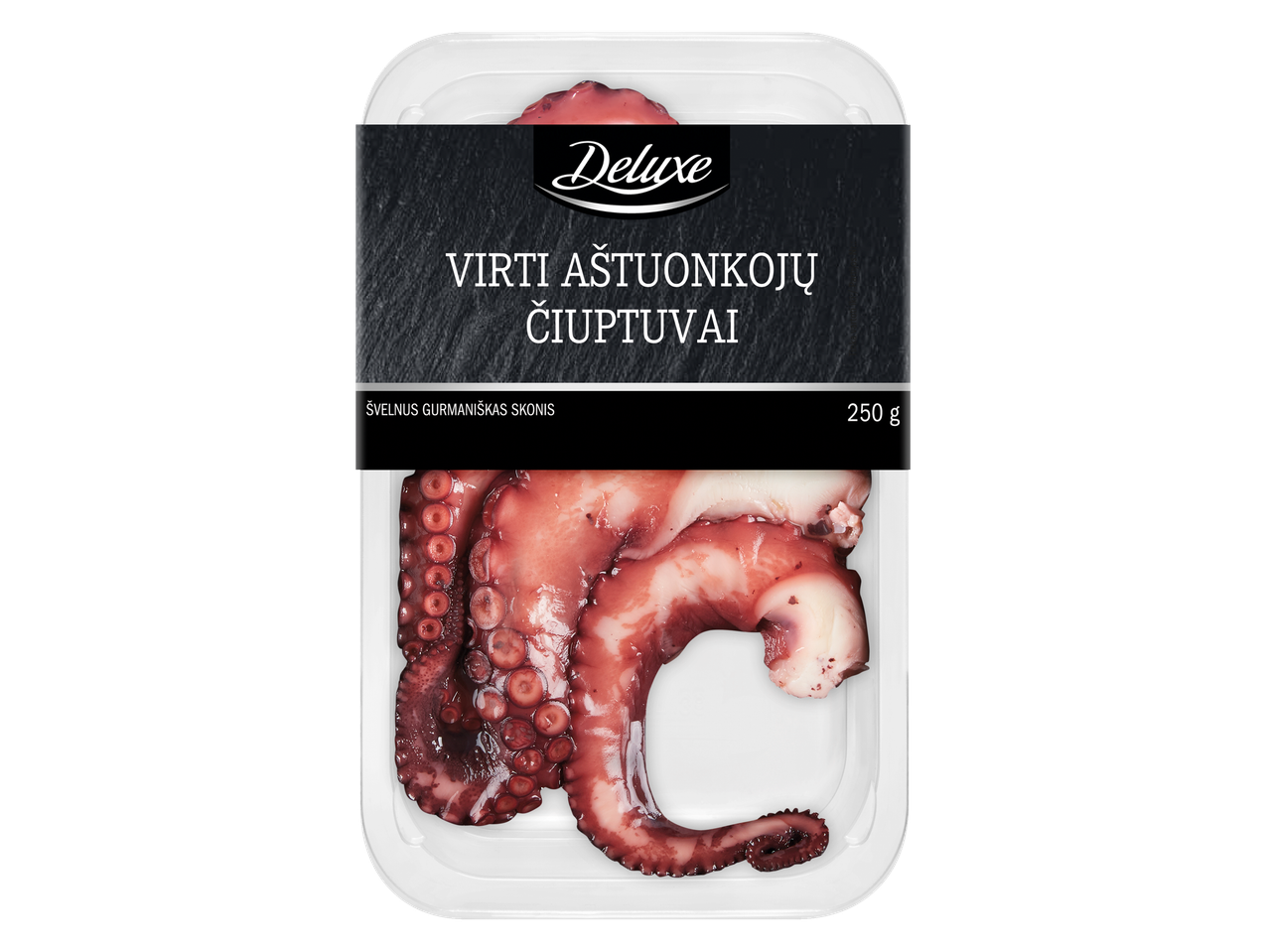 Deluxe prekės ženklo virti aštuonkojai, 250 g.