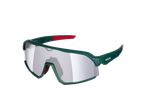 Óculos esportivos Parkside verdes e vermelhos com lentes espelhadas