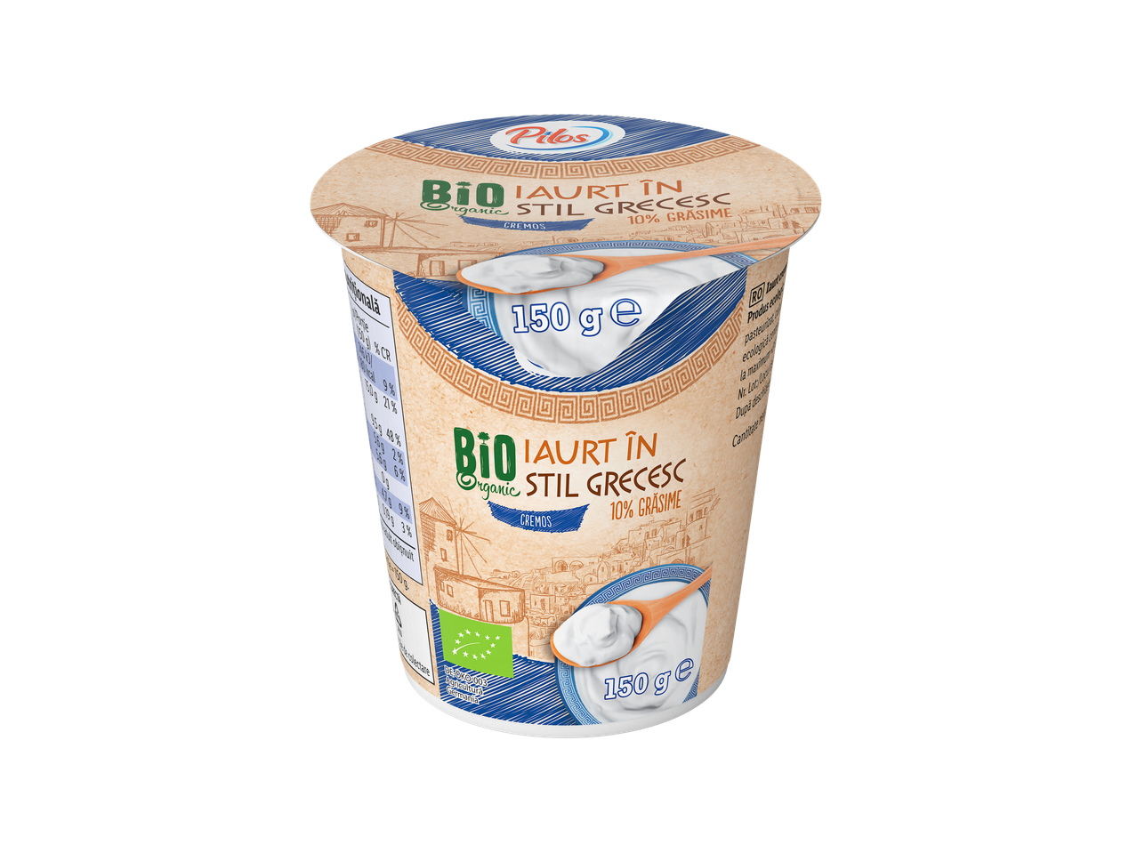 Iaurt grecesc bio Pilos, 150g, 10% grăsime.