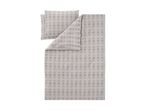 Duvet cover set with geometric pattern in light grey and white