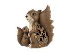 Dekorative Eichhörnchen-Figur mit einem Baby-Eichhörnchen und Blumenmuster