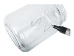 A silver marker drawing a wavy line on a clear glass jar.