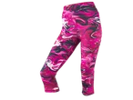 Legging capri de fitness CRIVIT pour femme avec un motif marbré rose, noir et blanc éclatant