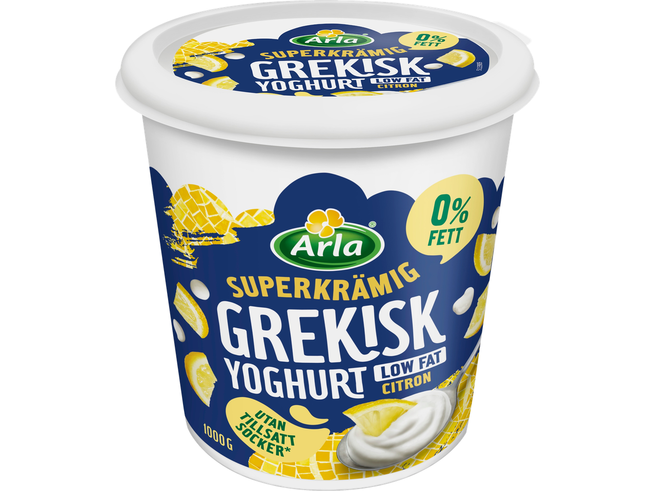 Arlas 0% fetthalt Grekisk yoghurt med citronsmak.