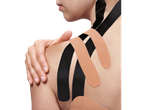 Sensiplast Kinesiology Tapes applied to a person's shoulder and neck.