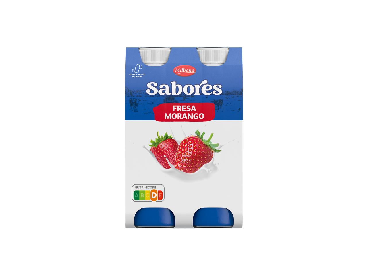 Iogurte líquido Milbona Sabores Morango com Nutri-Score D
