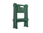 Green Parkside folding stepladder with two steps.