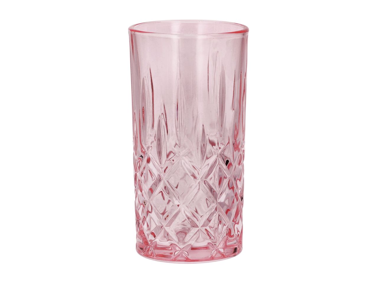 Pink patterned drinking glass