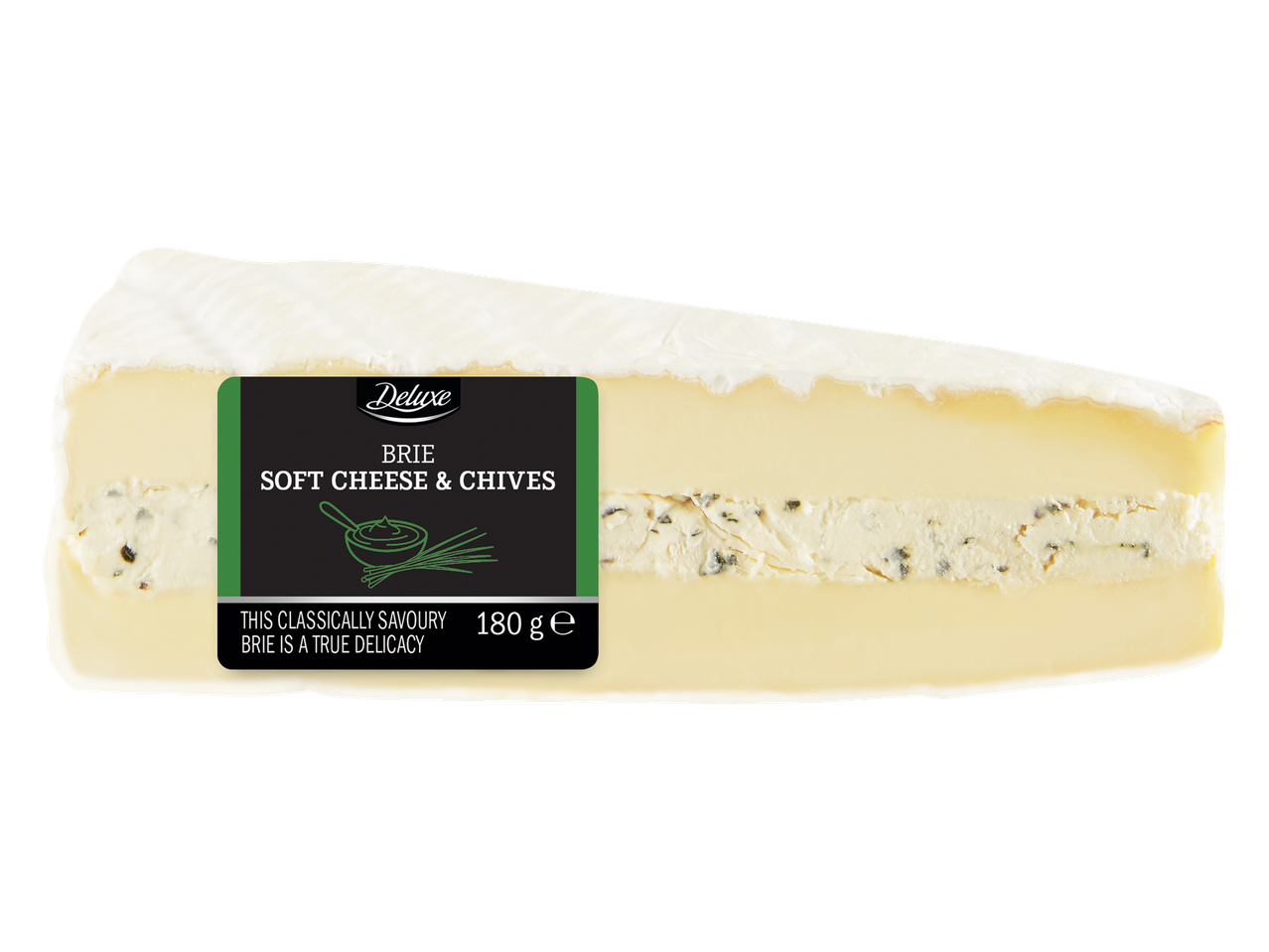 Deluxe Brie minkštas sūris su svogūnais.