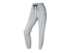 Сиви дамски спортни панталони с връзки на талията и ластични маншети.