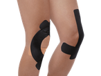Sensiplast Kinesiology Tapes on knees.