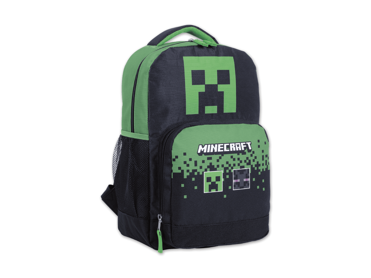 Minecraft-Rucksack mit Creeper-Motiv.