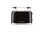 A black SILVERCREST® toaster with chrome details and the year 1973.