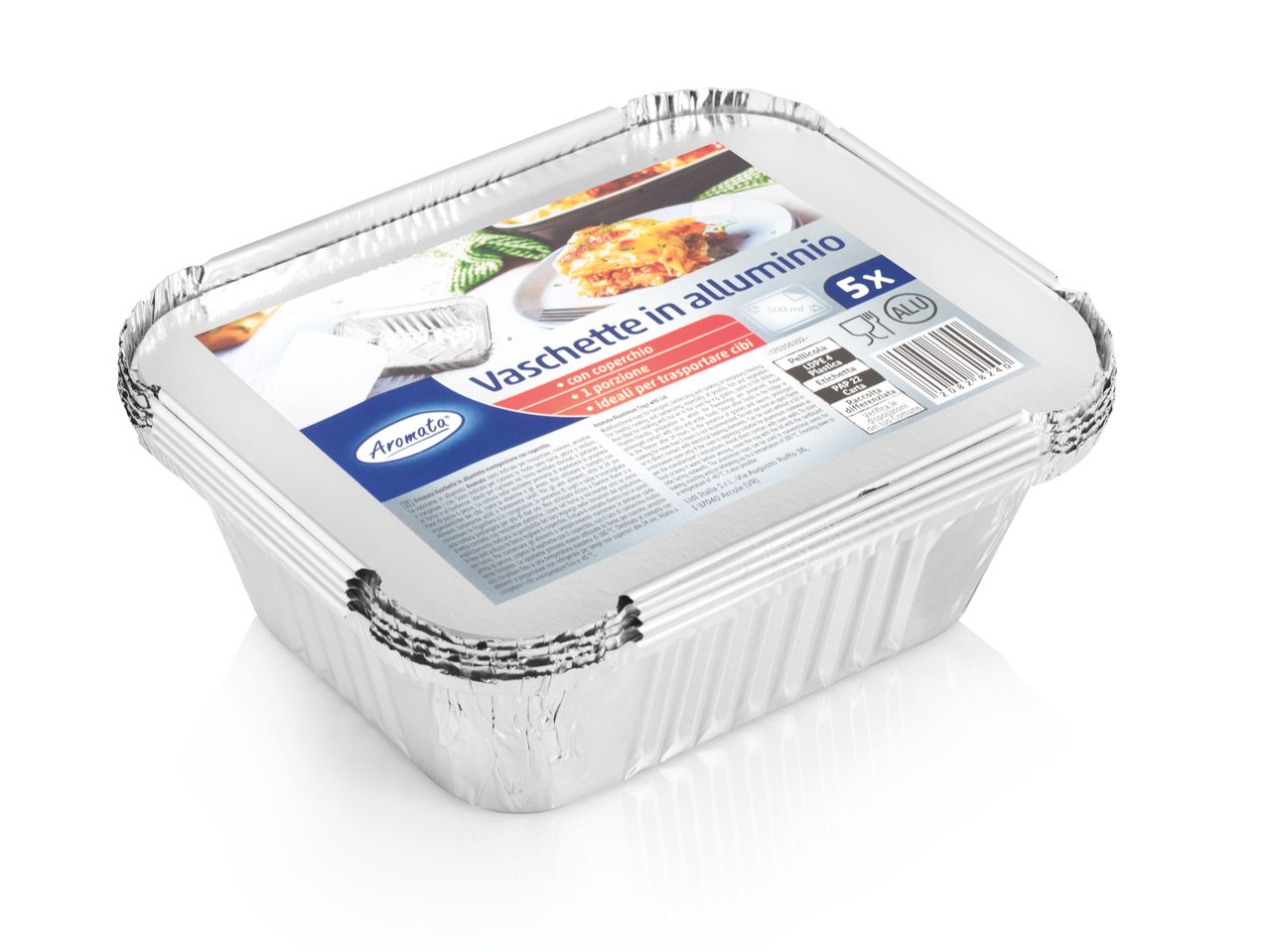 Go to full screen view: Aluminium Foil Tray Small with Lid - Image 1