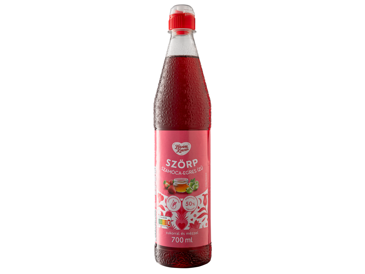 Hazánk Kincsei Szamóca-Egres Szörp 50% gyümölcstartalommal, 700ml