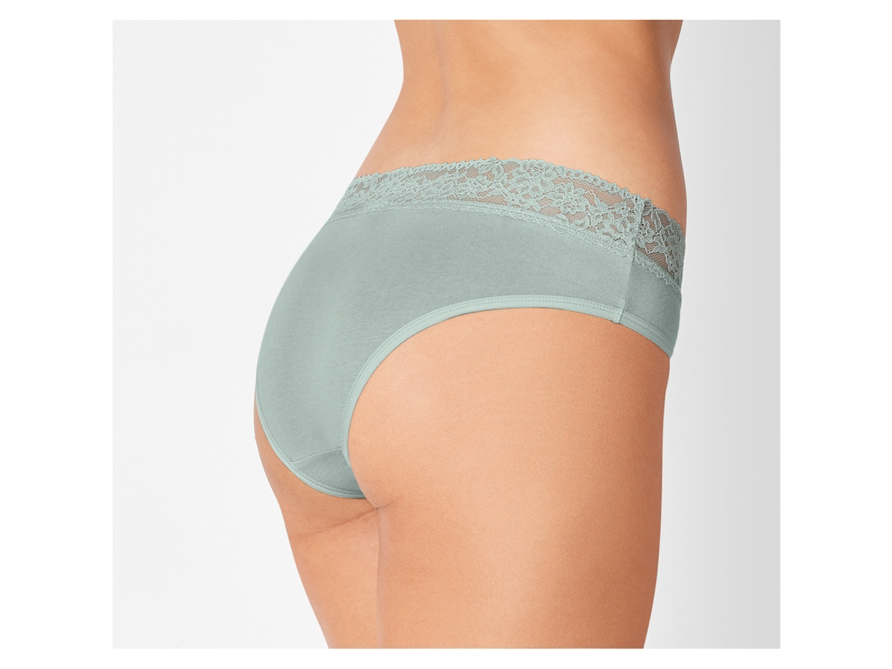 Light green Lace Trim Hipster Briefs